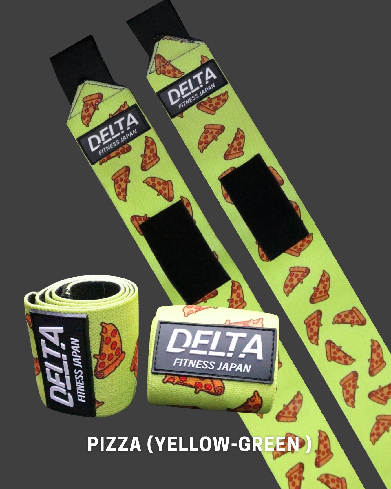 まとめ売り5本　トライビスタ　デルタ DELTA FITNESS Original Wrist Wraps V3(PIZZA(YELLOW-GREEN)) – DELTA