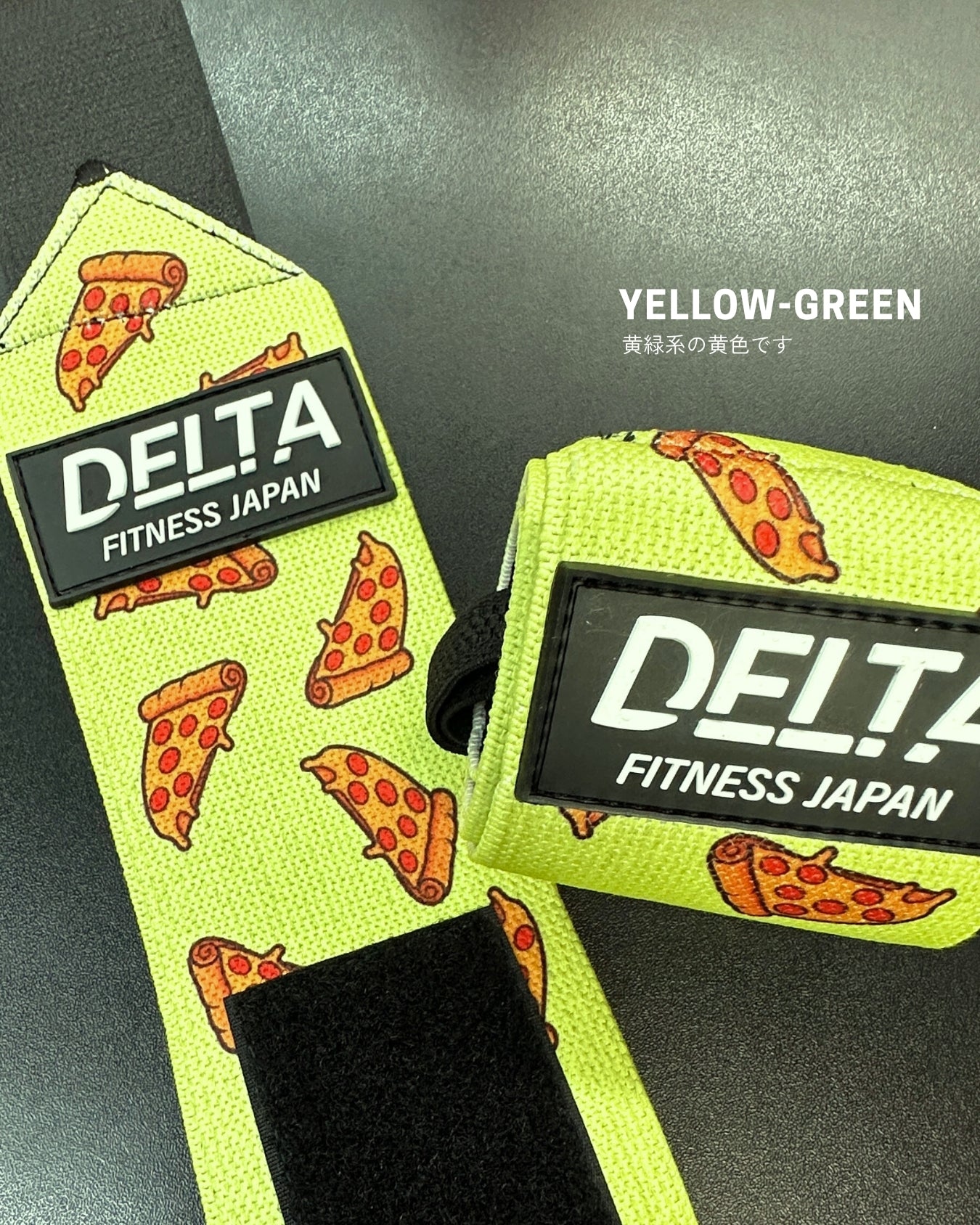 DELTA FITNESS Original Wrist Wraps V3(PIZZA(YELLOW-GREEN)) – DELTA